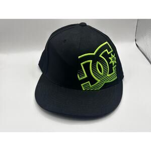 DC Shoes x New Era 59FIFTY Fitted Hat Black Skateboard Skater Flat Bill Cap